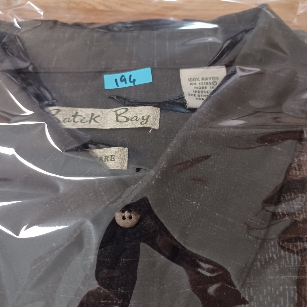 Batik Bay Hawaiian Shirt Black Short Sleeve Button Up Palm Tree Men's Size 2XL - Picture 10 of 10